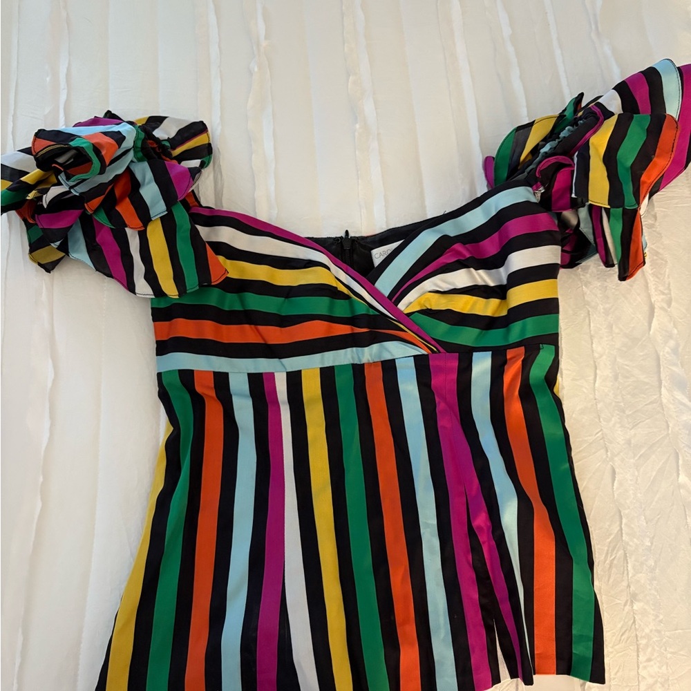 Caroline Constas Striped Off-Shoulder Top